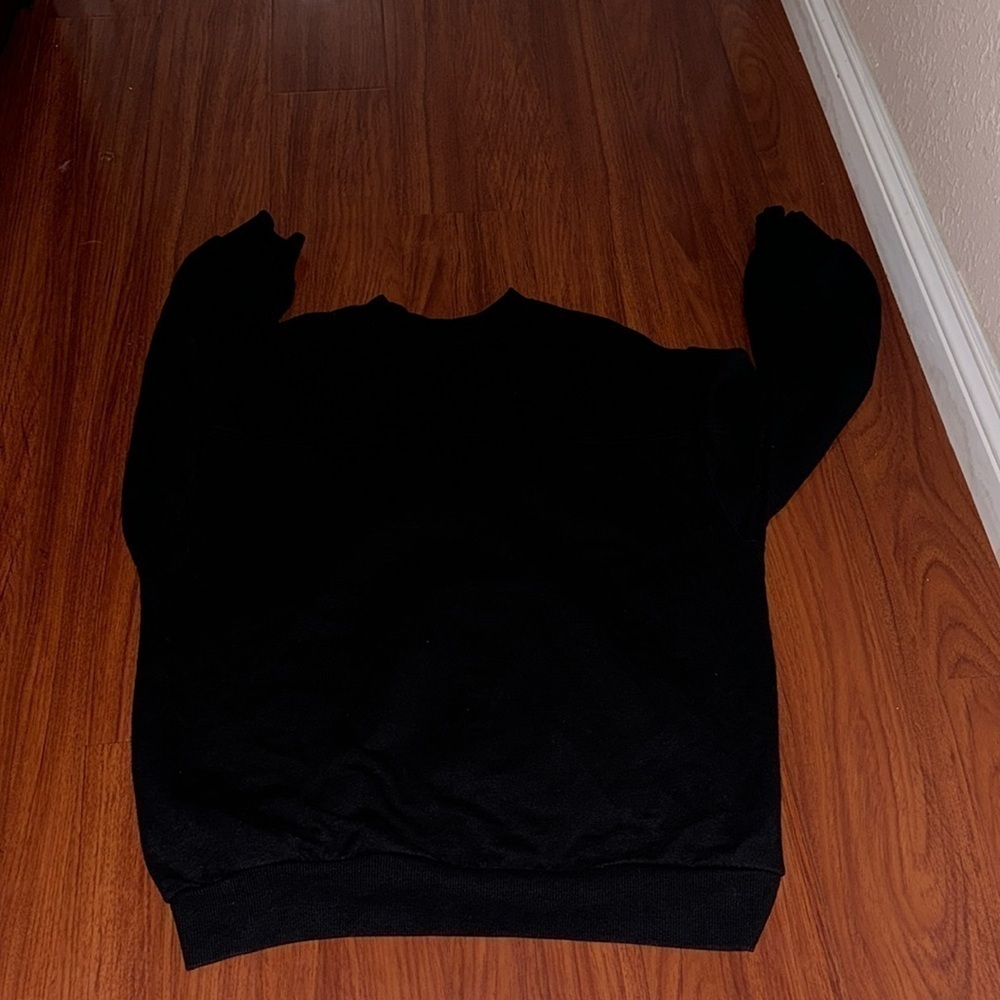 ASOS Bershka oversized sweatshirt long sleeve top fleece in black XS - Picture 3 of 8